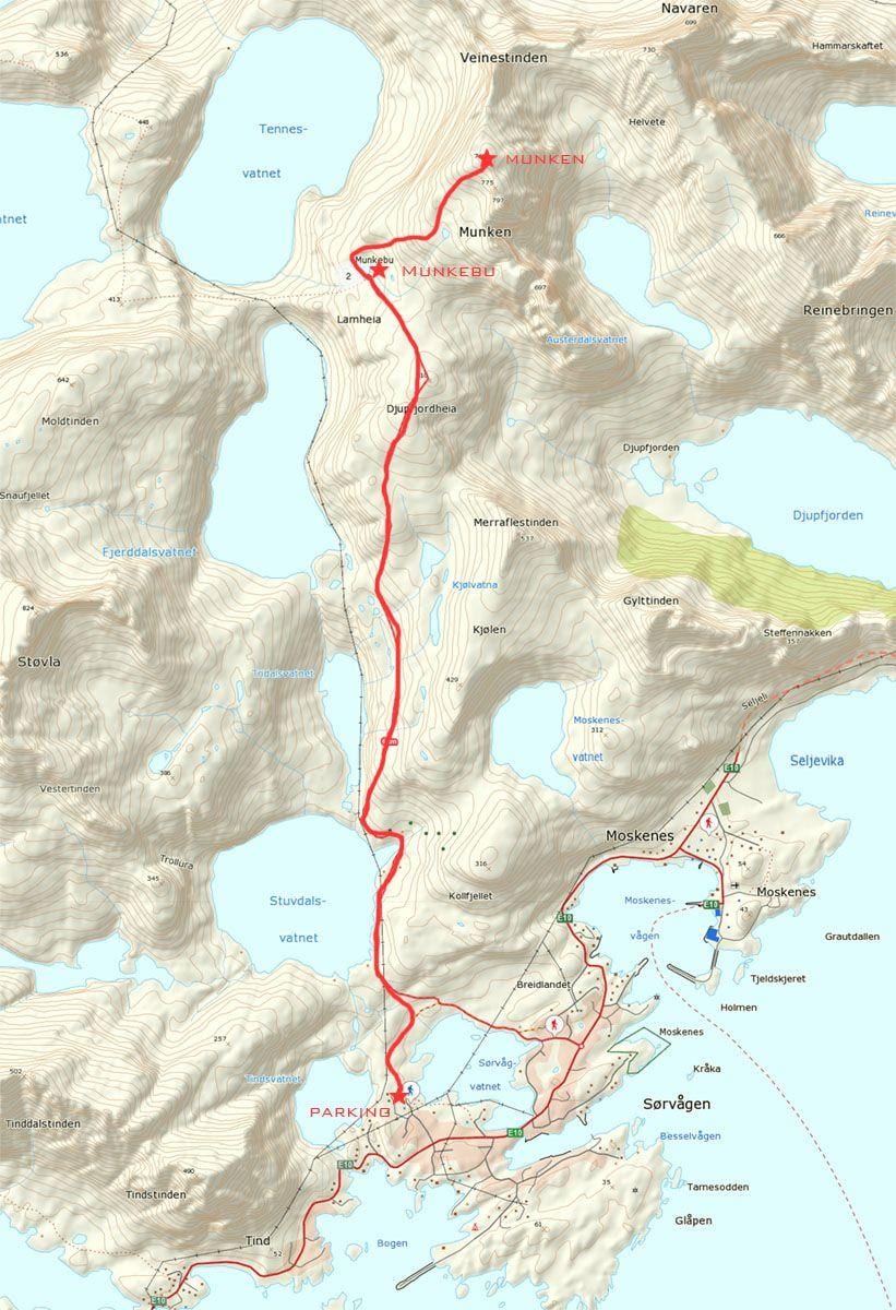 რუკა ნორვეგია hiking ბილიკების