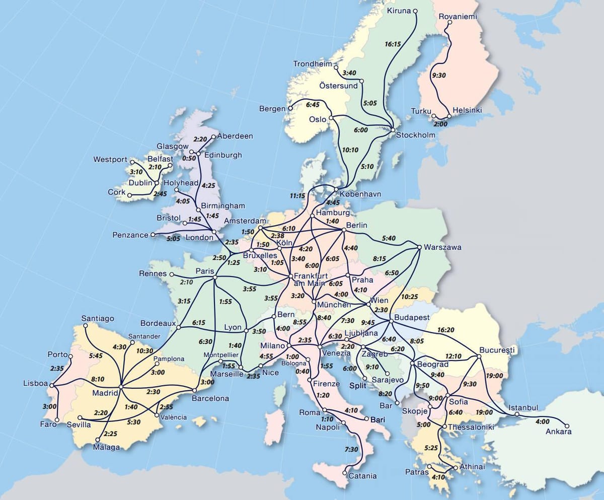 რუკა eurail ნორვეგია