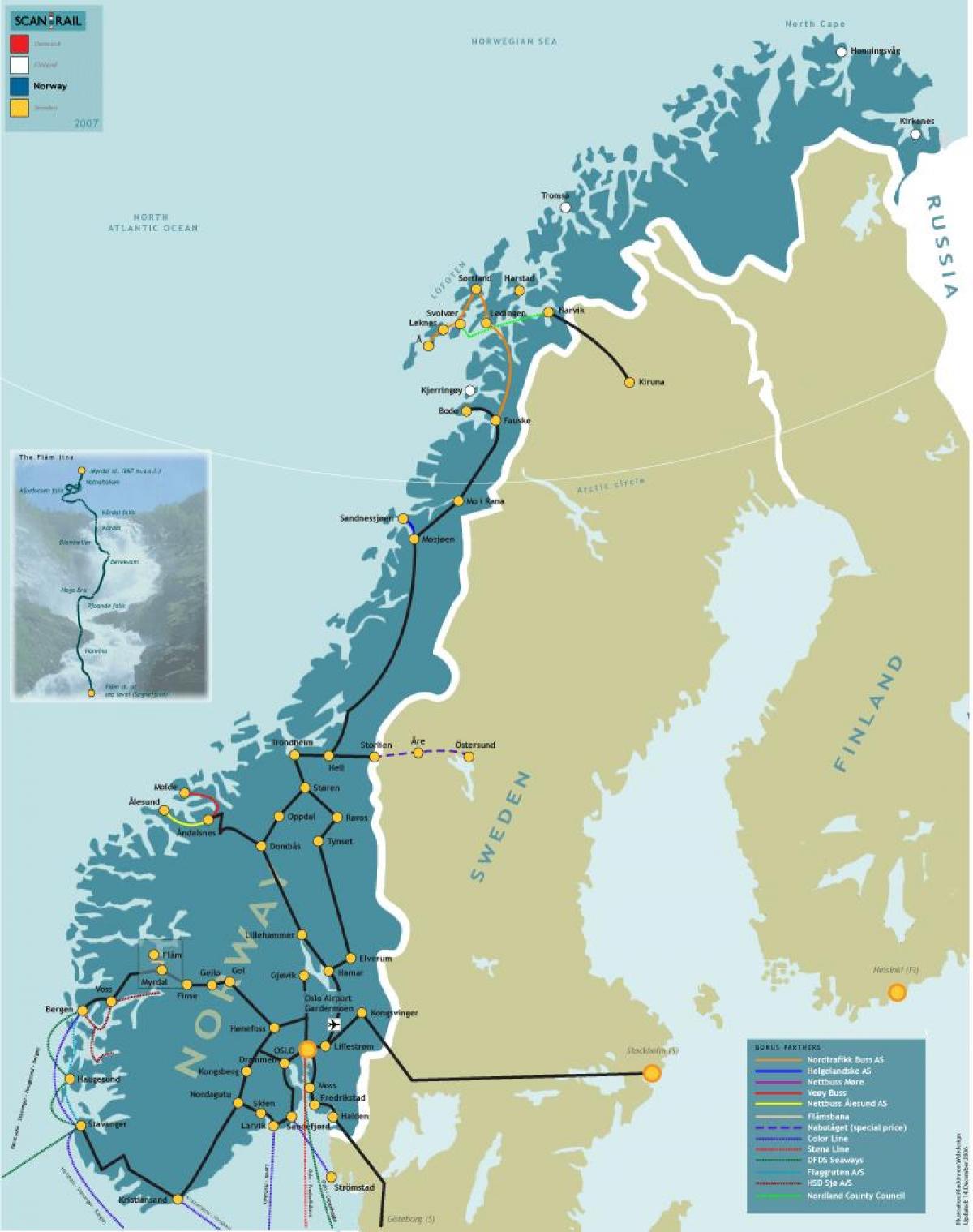 ნორვეგია სარკინიგზო რუკა