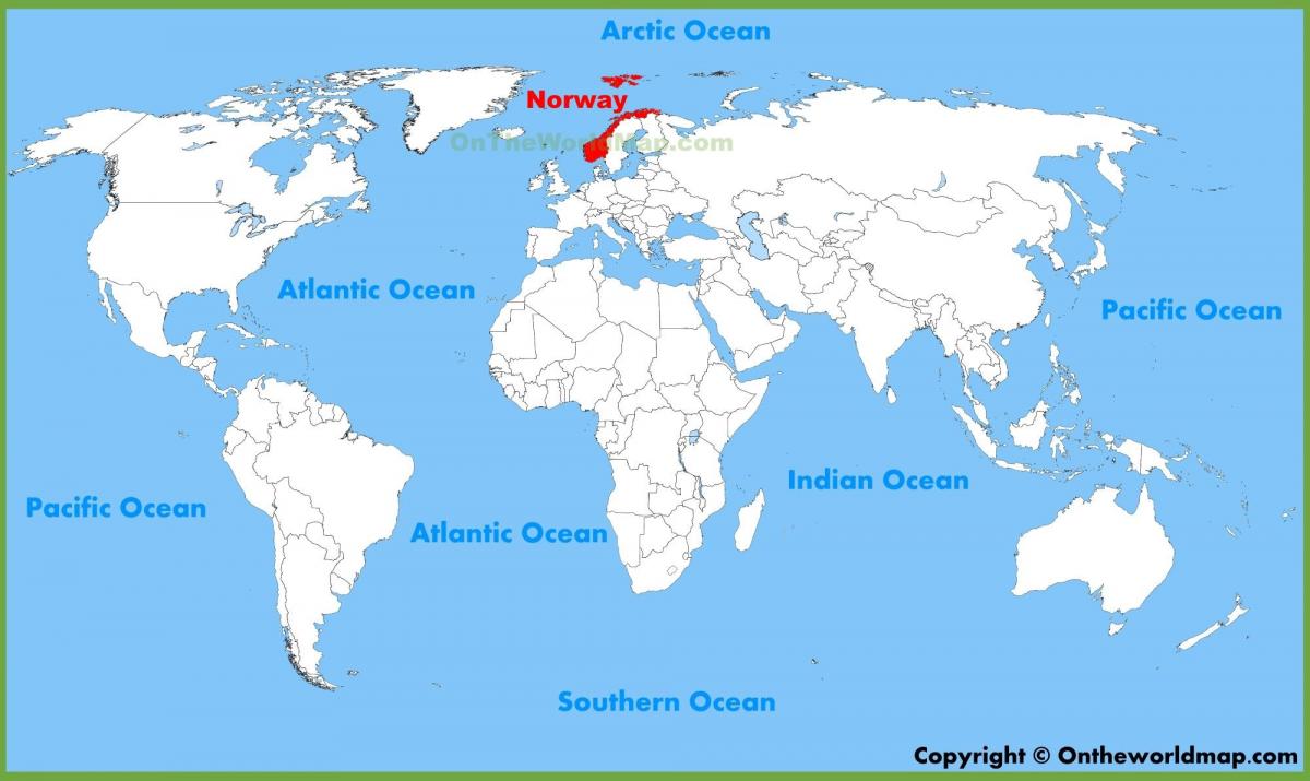 მსოფლიო რუკა გვიჩვენებს, ნორვეგია