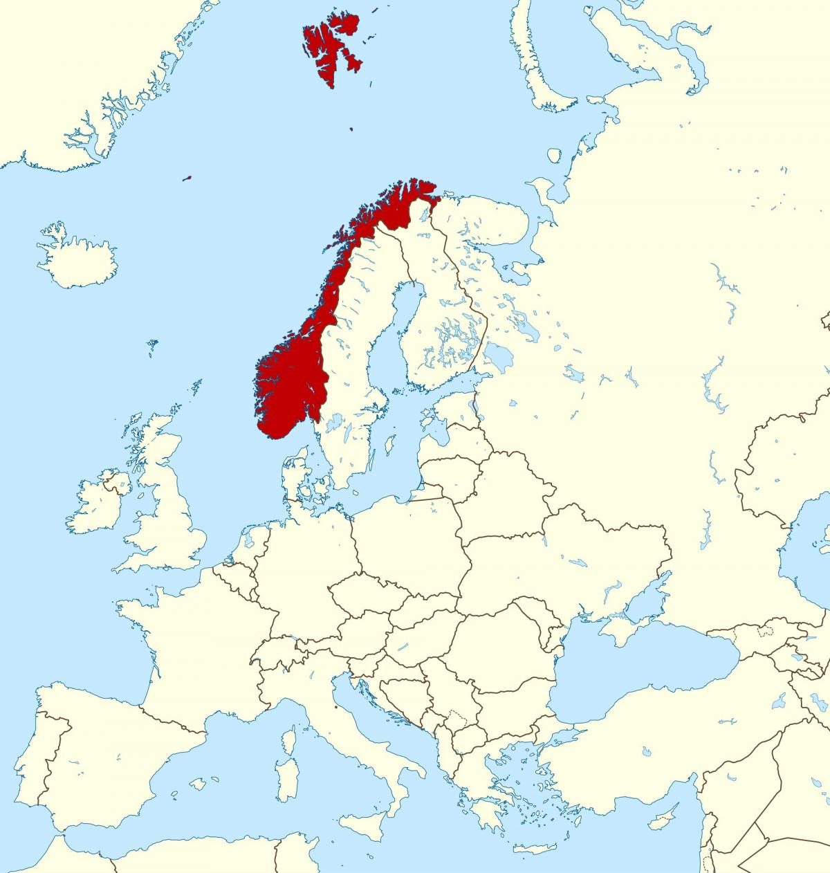 რუკა ნორვეგია და ევროპა
