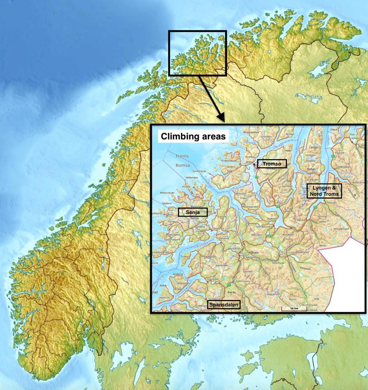 ტრომსო ნორვეგია რუკა