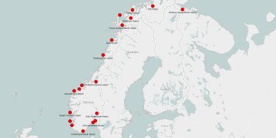 რუკა ნორვეგია აეროპორტები